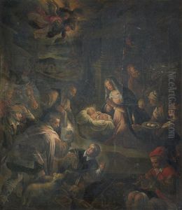 The Adoration Of The Shepherds by Leandro Bassano