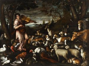 Orpheus Charming The Animals by Leandro Bassano