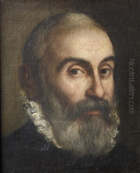Portrait Of A Bearded Man, Bust-length, In Black Costume With A White Lace Ruff - view 1