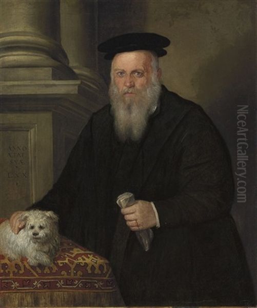 Portrait Of A Bearded Man In A Black Coat And Hat - view 1