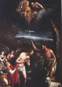 Die Taufe Christi by Leandro Bassano