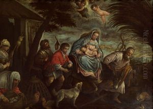 Die Flucht Nach Agypten by Leandro Bassano