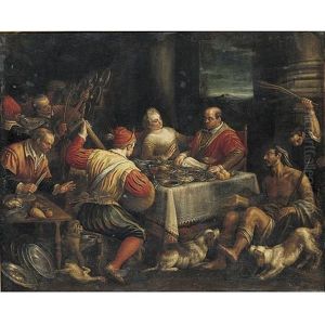 Banquet Scene by Leandro Bassano
