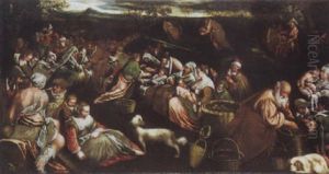 La Multiplication Des Pains by Leandro Bassano