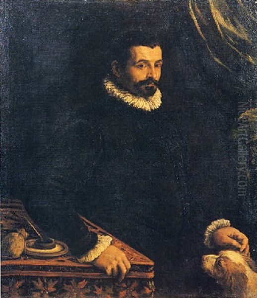 Ritratto Di Uomo Con Cane - view 1