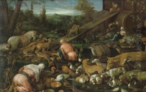 Einzug Der Tiere In Die Arche Noah by Leandro Bassano