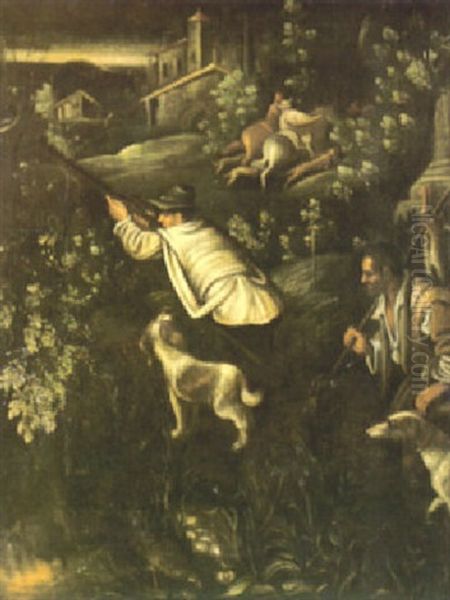 A Huntsman With His Servant In Attendance With A Hunting Party And A Quail - view 1