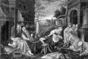 Christus Im Hause Von Maria Und Martha by Leandro Bassano