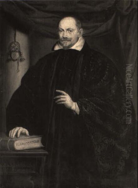 Portrait Of A Gentleman With His Hand Resting On A Book On A Table - view 1
