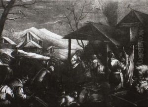 Winter. Landleute Beim Schlachtfest by Leandro Bassano