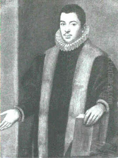 Portrait Of A Nobleman In A Fur-trimmed Robe, Holding A Book - view 1
