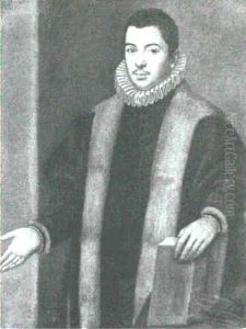Portrait Of A Nobleman In A Fur-trimmed Robe, Holding A     Book by Leandro Bassano