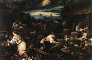 La Raccolta Della Frutta [&] Autunno by Leandro Bassano