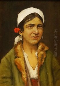 Girl With Red Flower by Ludovic Bassarab