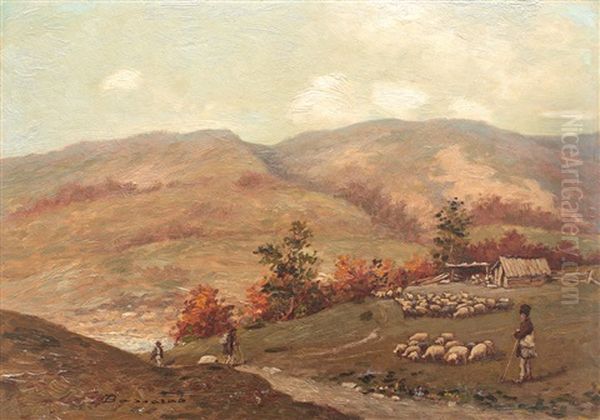 Landscape With Sheep Flock, On Prahova Valley - view 1