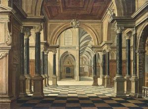 A Church Interior by Bartholomeus Van Bassen