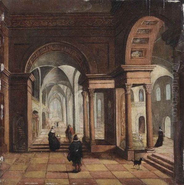 Elegant Figures In A Classical Church Interior - view 1