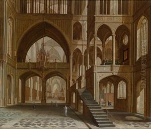 Kircheninterieur Mit Figurenstaffage by Bartholomeus Van Bassen
