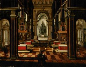 Kirkeinterior Med Personer by Bartholomeus Van Bassen