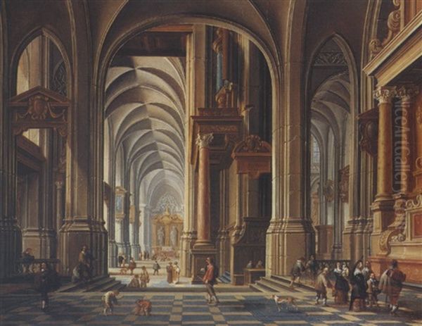 Church Interior With Figures - view 1