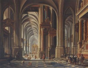 Church Interior With Figures