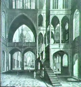 Innenansicht Einer Gothischen Kirche by Bartholomeus Van Bassen
