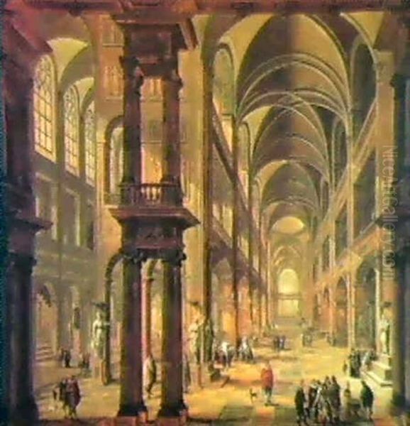 An Imaginary Church Interior With Figures - view 1