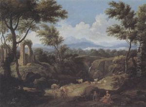 Paesaggio Fluviale Con Figure by Francesco-Maria Bassi the Elder