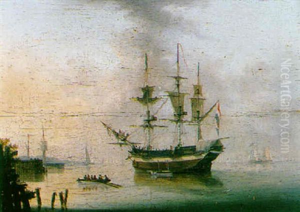 Shipping Off A Coast In A Calm - view 1