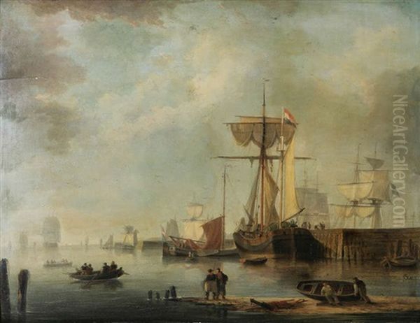 Voiliers Et Barques Avec Plusiers Personnages - view 1