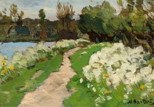Landschapje Met Veldbloemen by Nicolaas Bastert