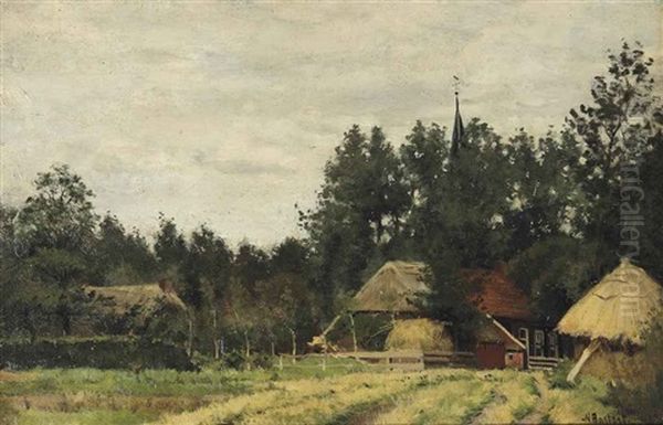 A Farm In A Wooded Summer Landscape - view 1