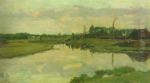A View Of A Tile Factory In Loenen Aan De Vecht by Nicolaas Bastert