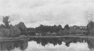 Landschaft Mit Hausern An Einem Gewasser by Nicolaas Bastert