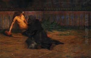 Paphnuce Dans Le Tombeau by Jean-Celestin-Tancrede Bastet