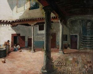 Un Patio A Tolede by Alfred Bastien