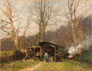 Bucheron Dans Sa Cabane