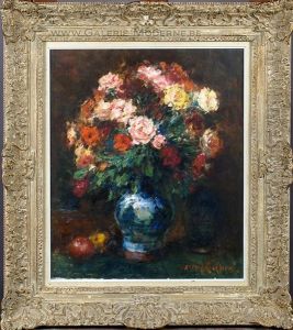 Vase Garni De Fleurs by Alfred Bastien