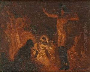 La Danseuse Nue Devant Le Feu De Bois by Alfred Bastien
