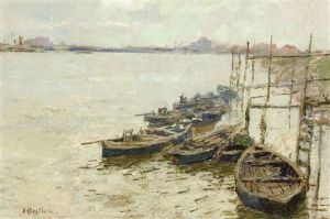 Vue Sur Un Canal by Alfred Bastien