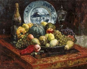 Nature Morte Aux Fruits Et Bouteille De Champagne
