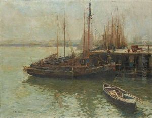 Vue Du Port De Nieuport by Alfred Bastien