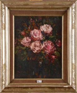 Vase De Roses by Alfred Bastien
