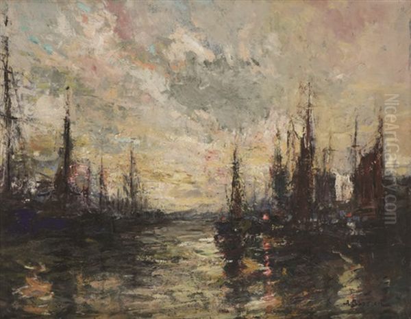Vue D'un Port Au Coucher De Soleil - view 1