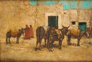 Les Anes A Bou-saada by Alfred Bastien