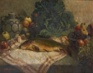 Nature Morte Aux Poisson, Fruits Et Legumes Nature Morte Aux Poisson, Fruits Et Legumes
