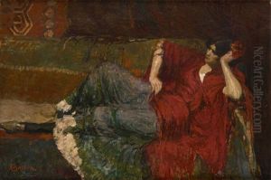 Jeune Femme Se Reposant by Alfred Bastien