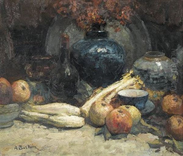 Stillleben Mit Obst, Gemuse Und Vasen - view 1