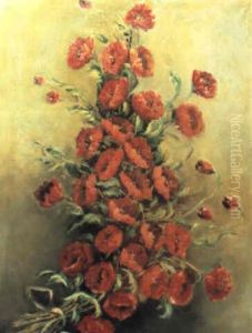Still Life Of Poppies by Alfred Bastien