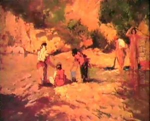Lavandieres Au Maroc by Alfred Bastien